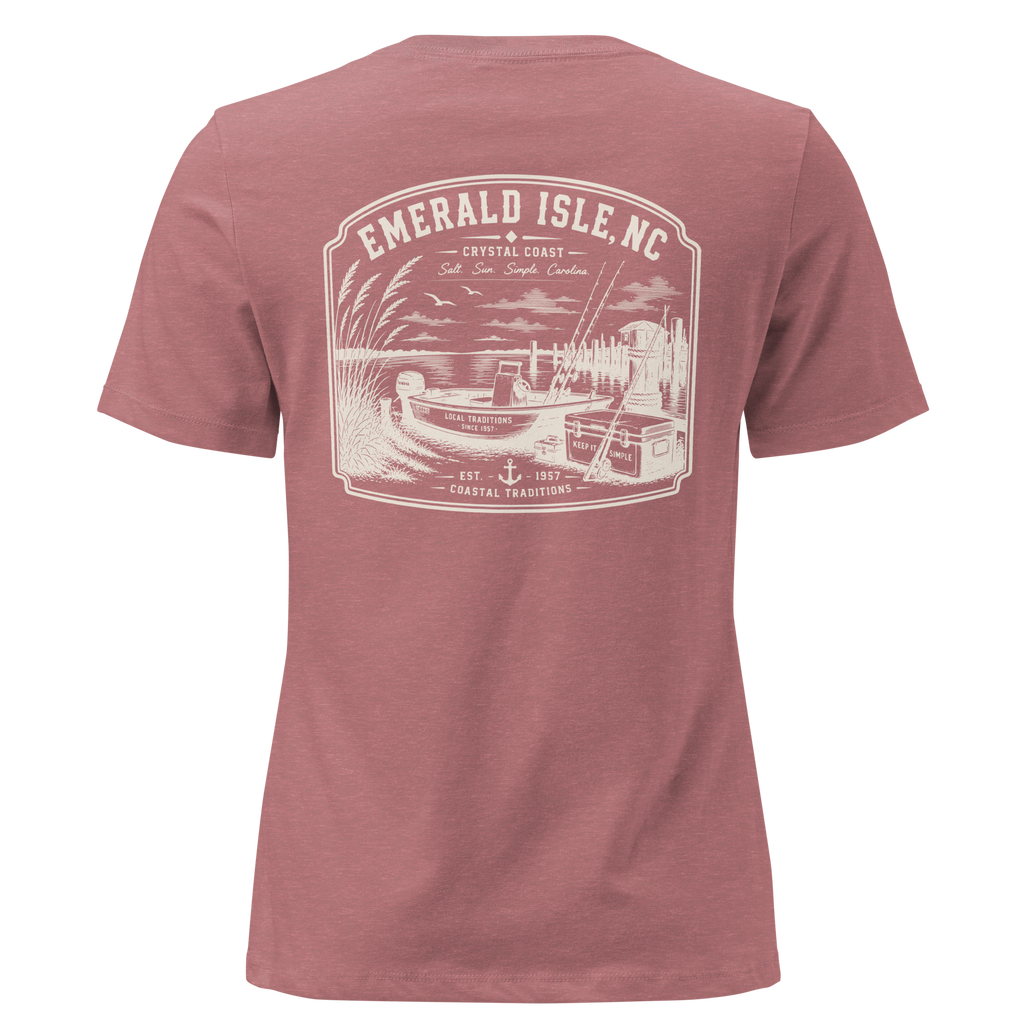 Emerald Isle NC - Salt, Sun, Simple - Women's Relaxed T-Shirt
