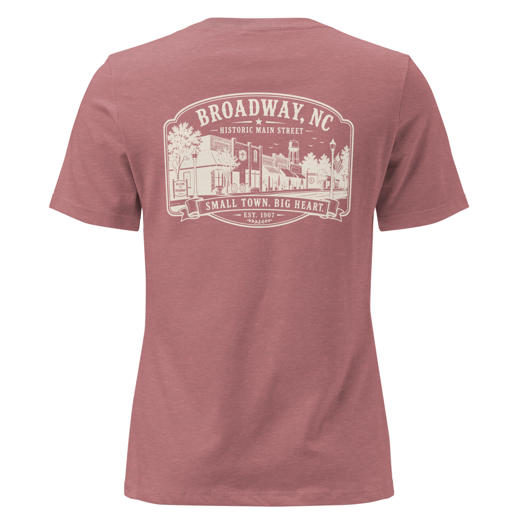 Broadway, NC - Main Street - Women's Relaxed T-Shirt