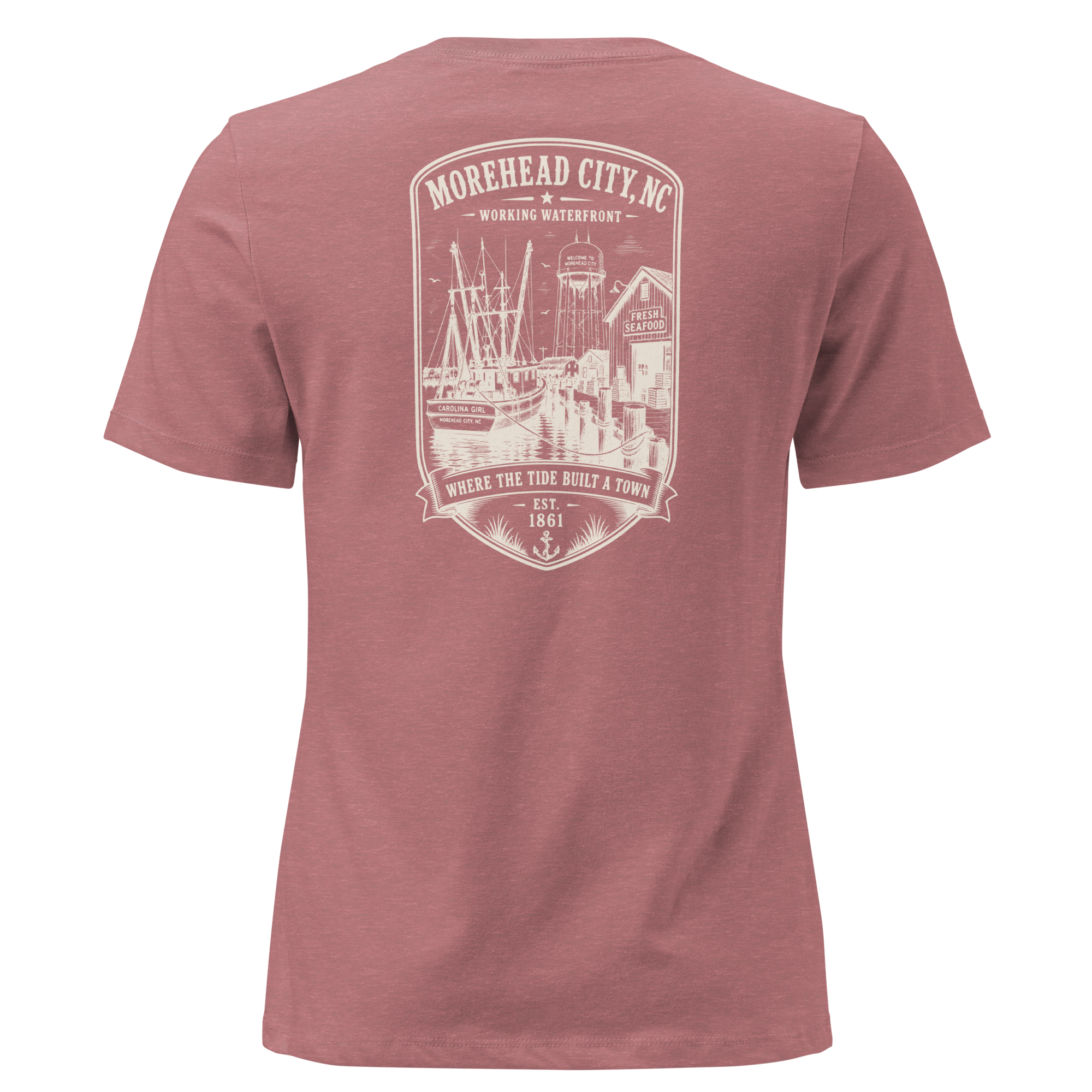 Morehead City, NC - Historic Waterfront - Women's Relaxed T-Shirt