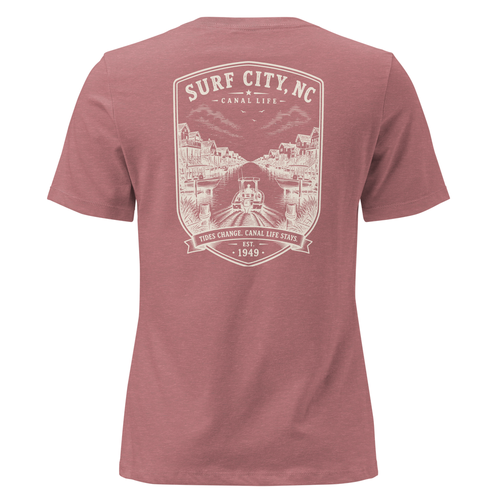 Surf City, NC - Canal Life - Women's Relaxed T-Shirt