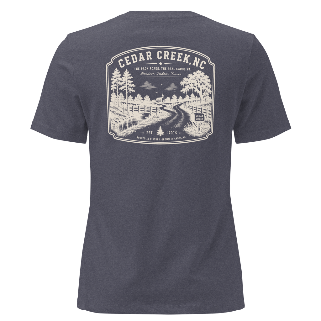Cedar Creek, NC - The Back Roads - Women's Relaxed T-Shirt