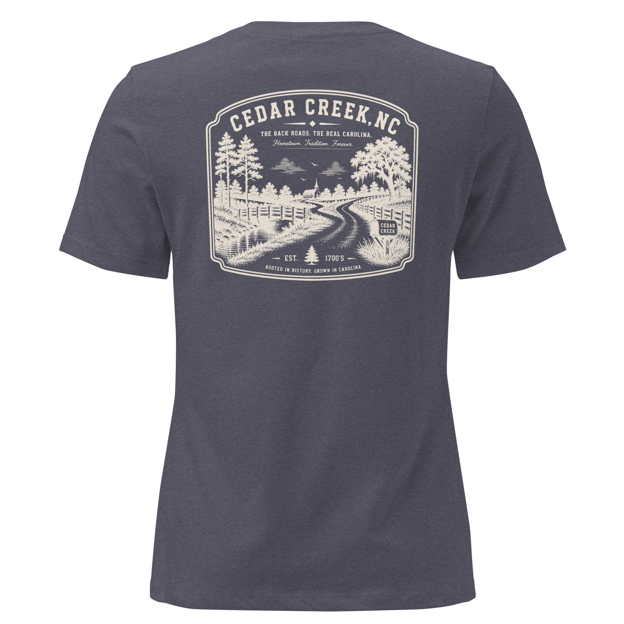 Cedar Creek, NC - The Back Roads - Women's Relaxed T-Shirt