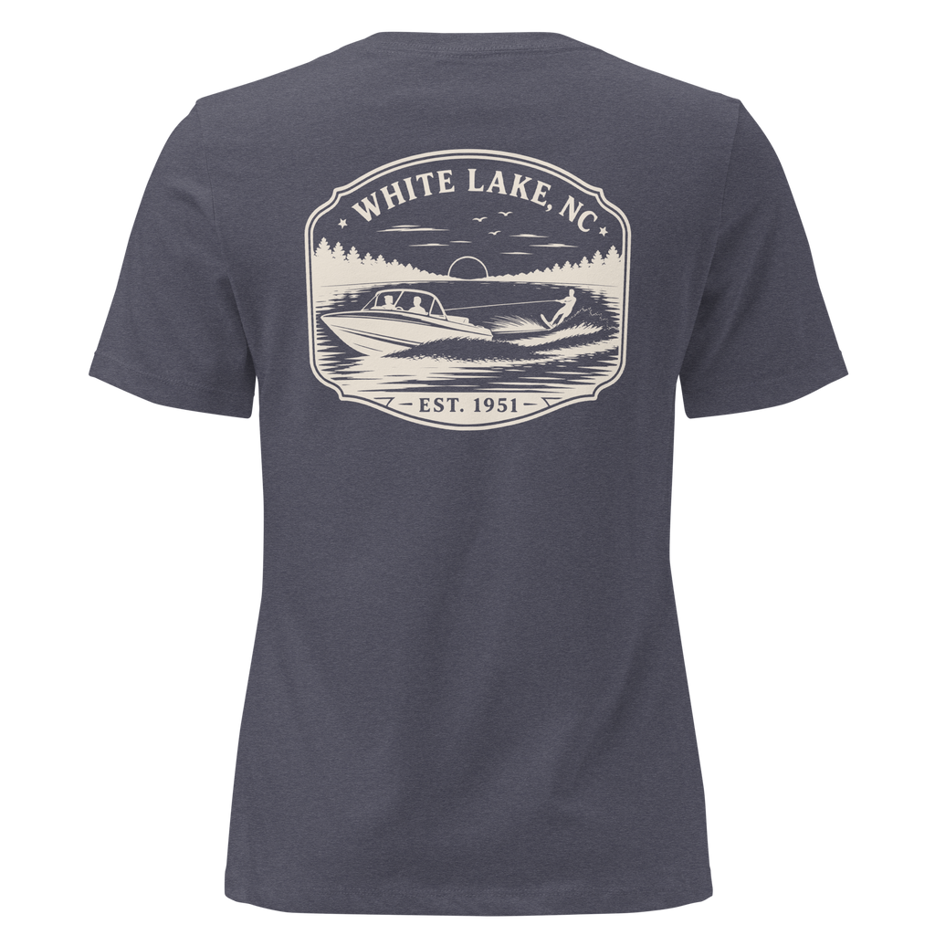 White Lake NC - Boat Fun- Women's Relaxed T-Shirt