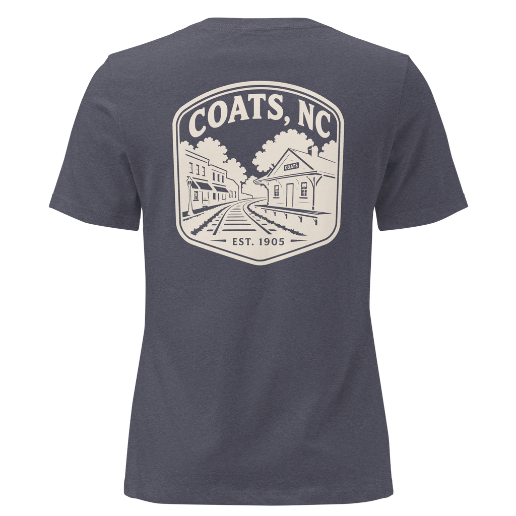 Coats NC - Railroad Town- Women's Relaxed T-Shirt