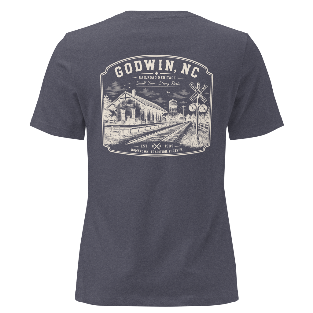 Godwin NC - Railroad Town- Women's Relaxed T-Shirt