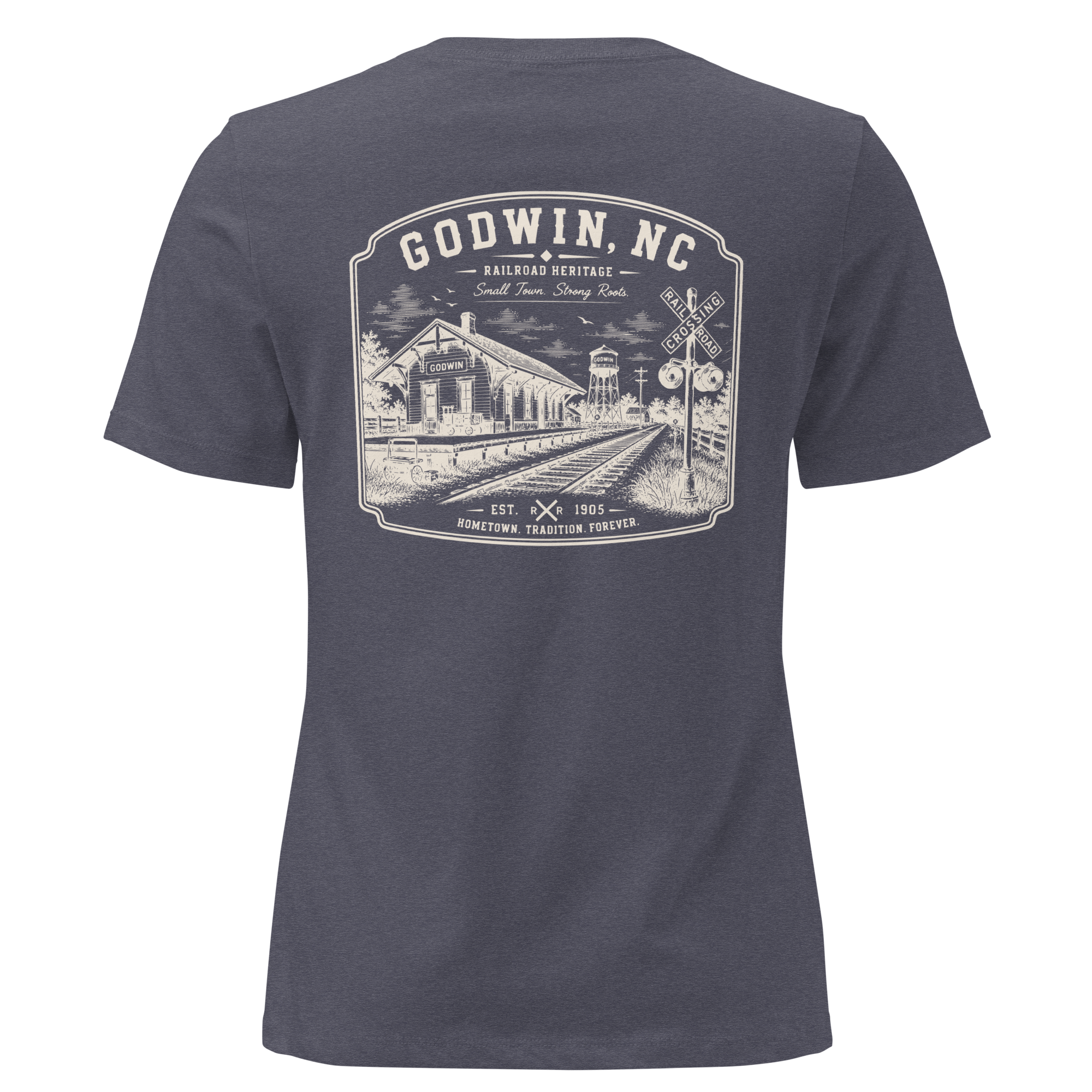 Godwin NC - Railroad Town- Women's Relaxed T-Shirt