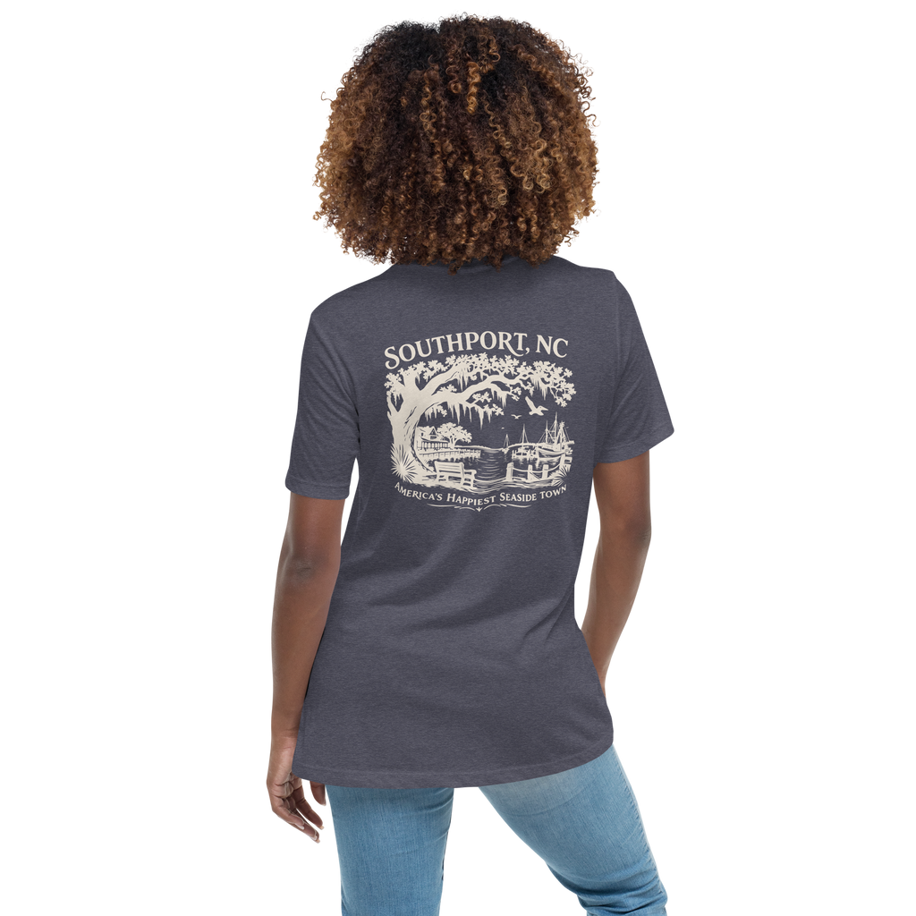 Southport NC - Happy Seaside Town- Women's Relaxed T-Shirt