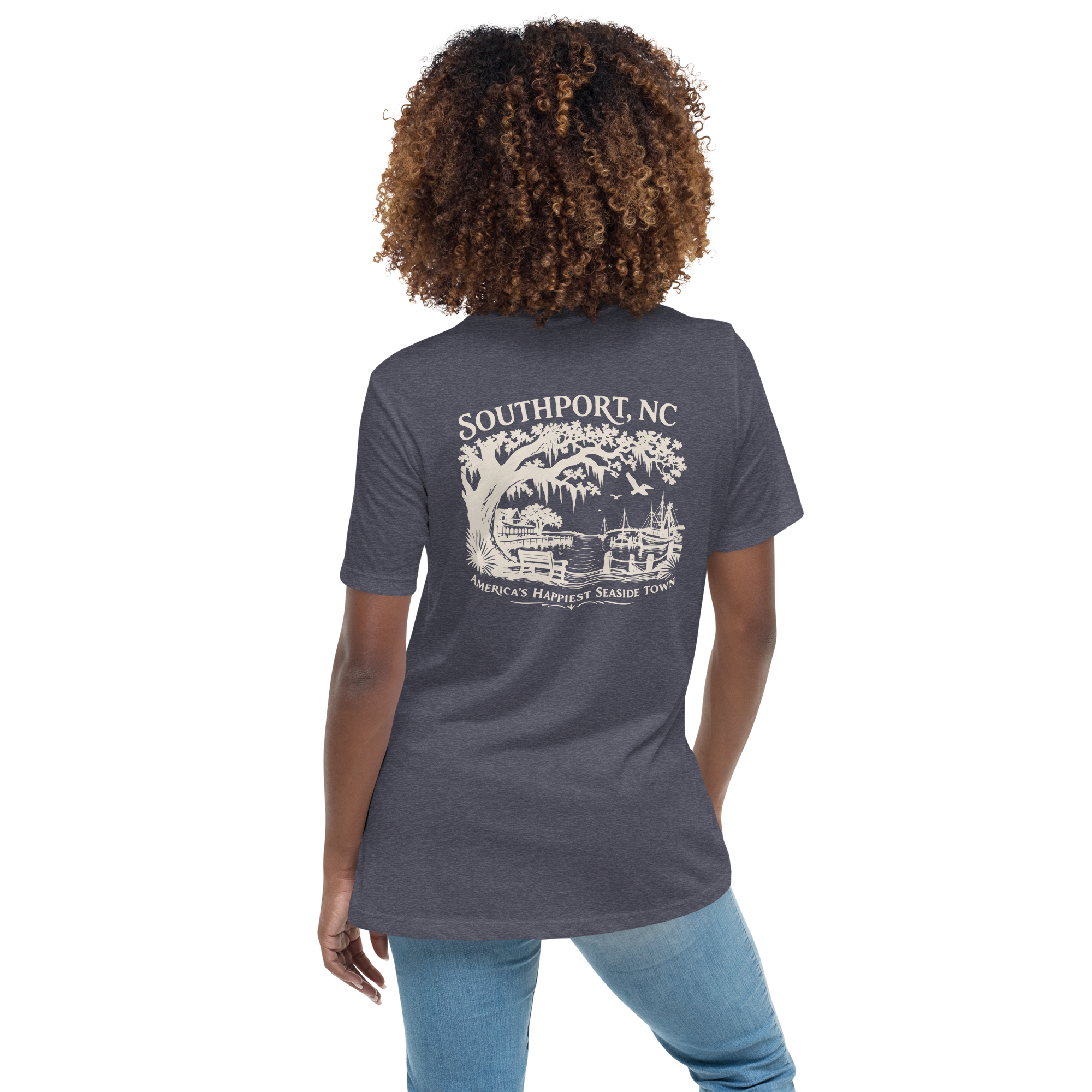 Southport NC - Happy Seaside Town- Women's Relaxed T-Shirt