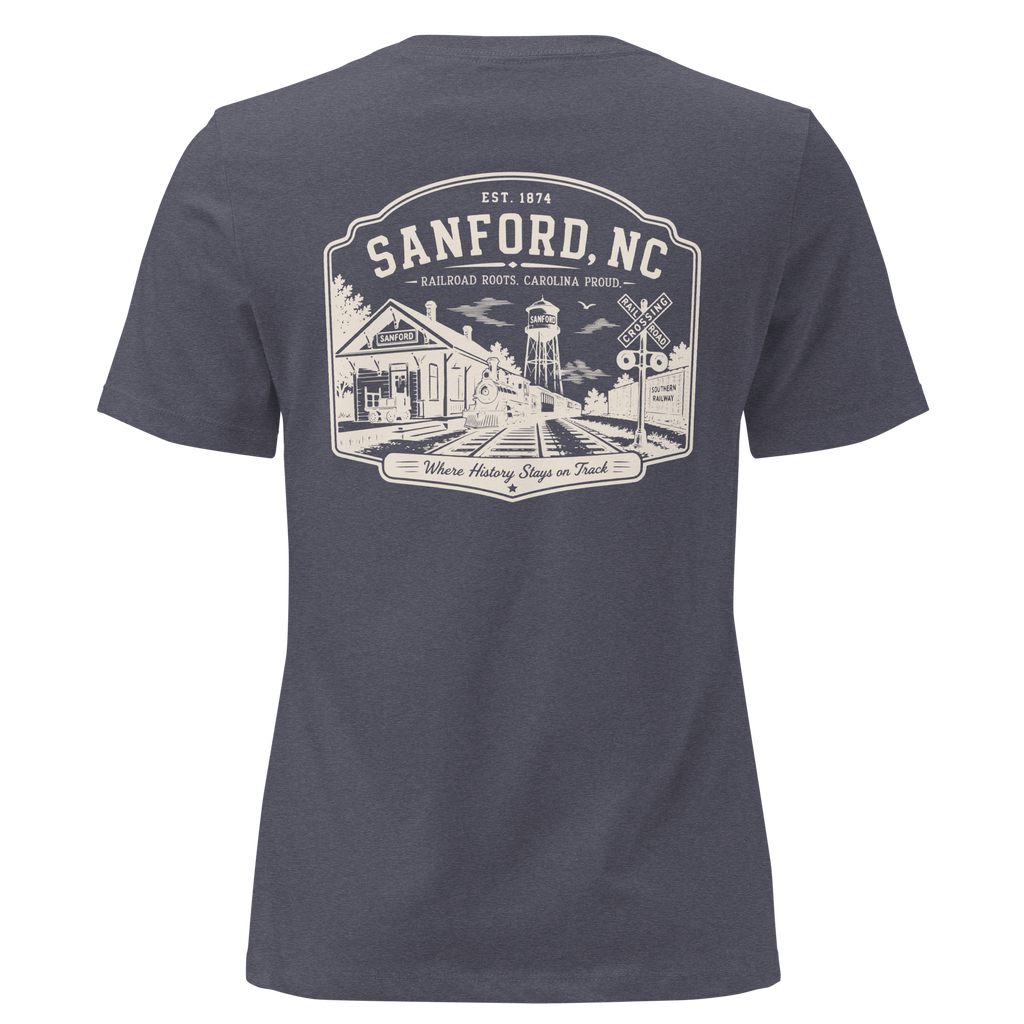 Sanford NC - Railroad Roots - Women's Relaxed T-Shirt