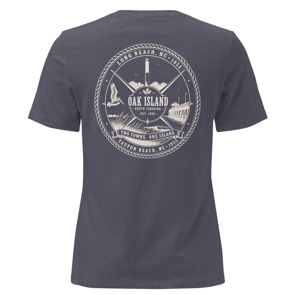 Oak Island, NC - Two Towns, One Island - Women's Relaxed T-Shirt