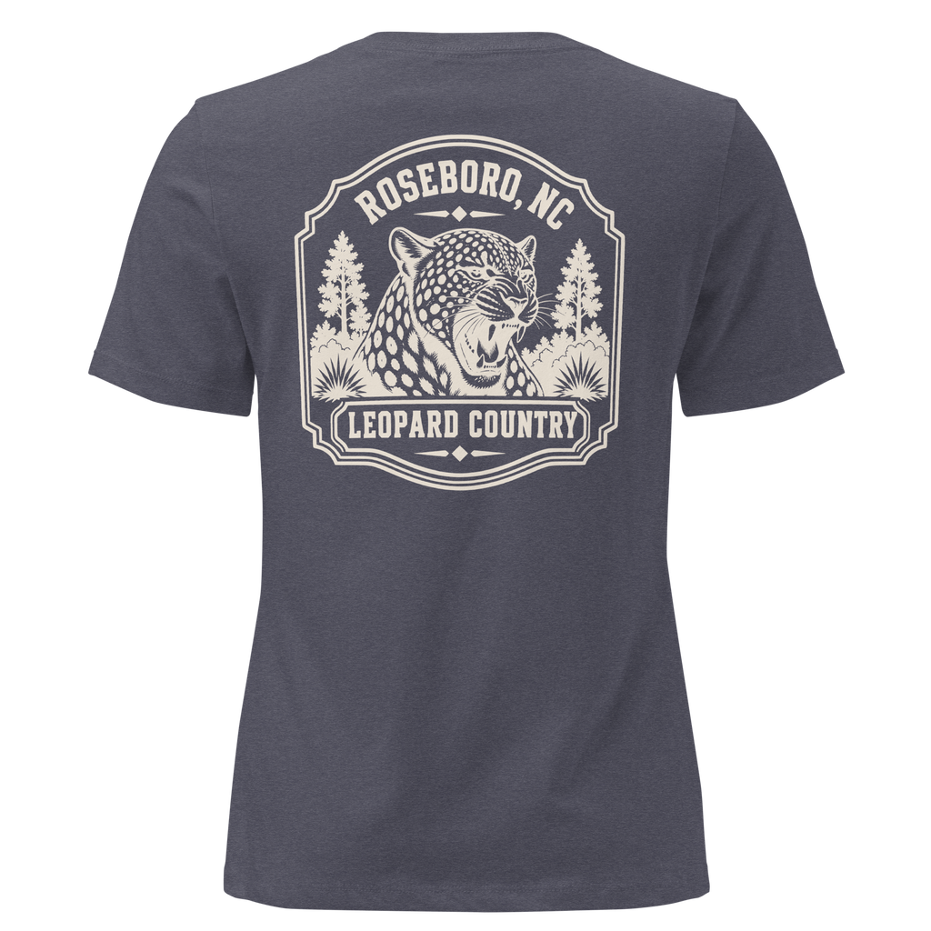 Roseboro NC - Leopard Country- Women's Relaxed T-Shirt