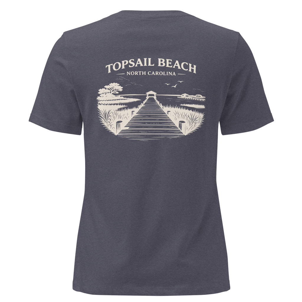 Topsail Beach NC - On the Dock- Women's Relaxed T-Shirt