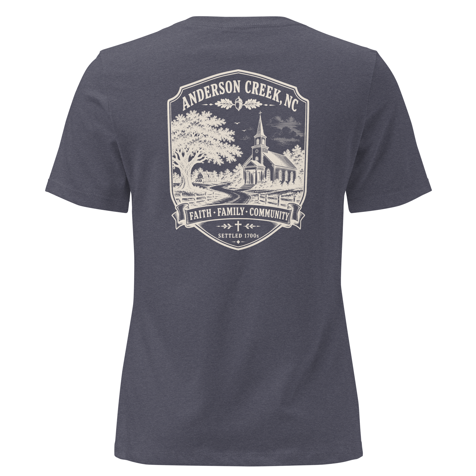 Anderson Creek, NC - Faith, Family, Community - Women's Relaxed T-Shirt