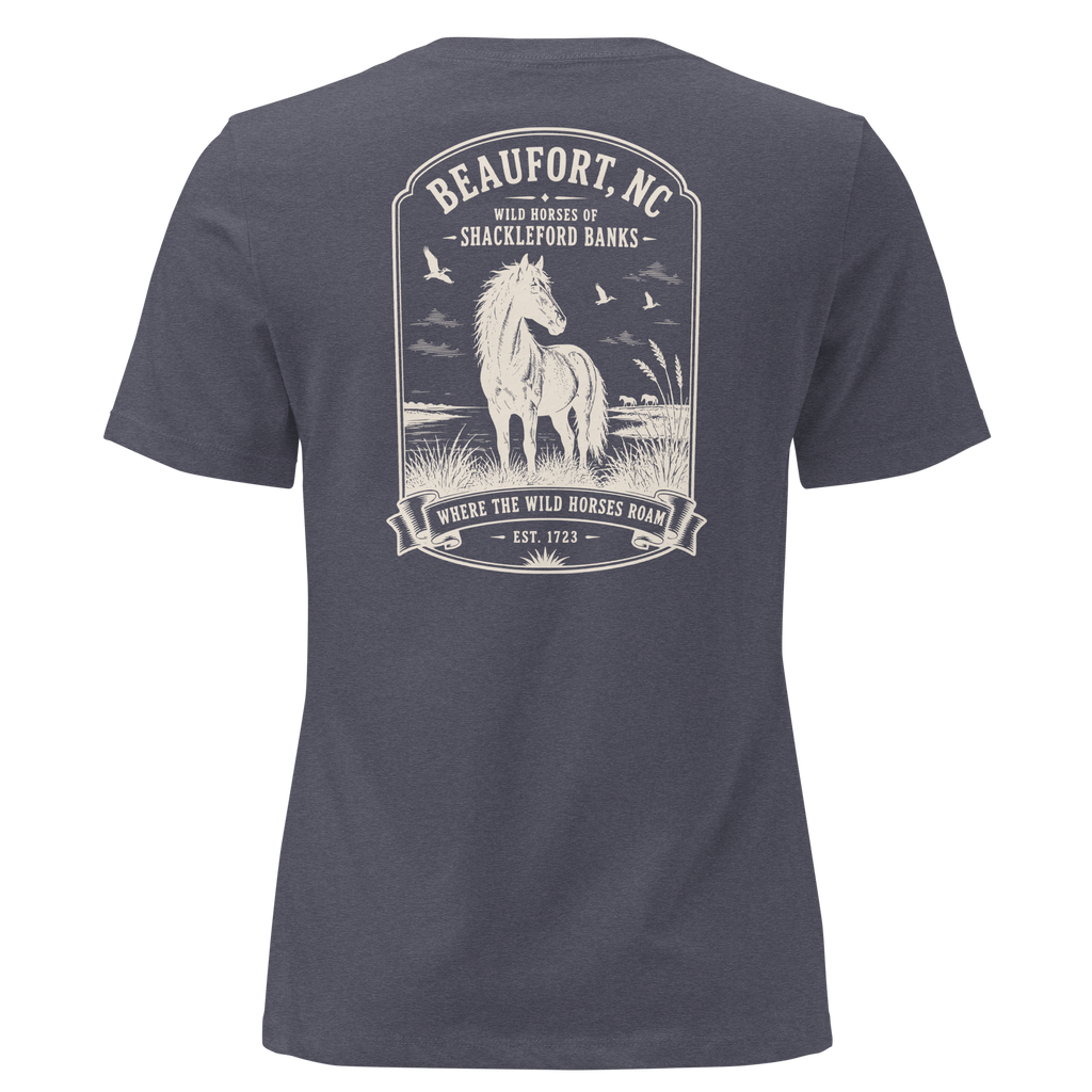 Beaufort, NC - Wild Horses of Shackleford Banks - Women's Relaxed T-Shirt