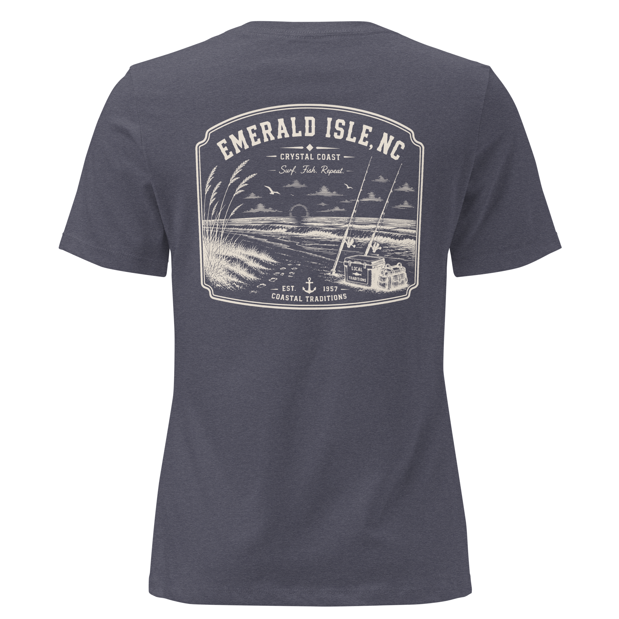 Emerald Isle NC - Surf, Fish, Repeat - Women's Relaxed T-Shirt