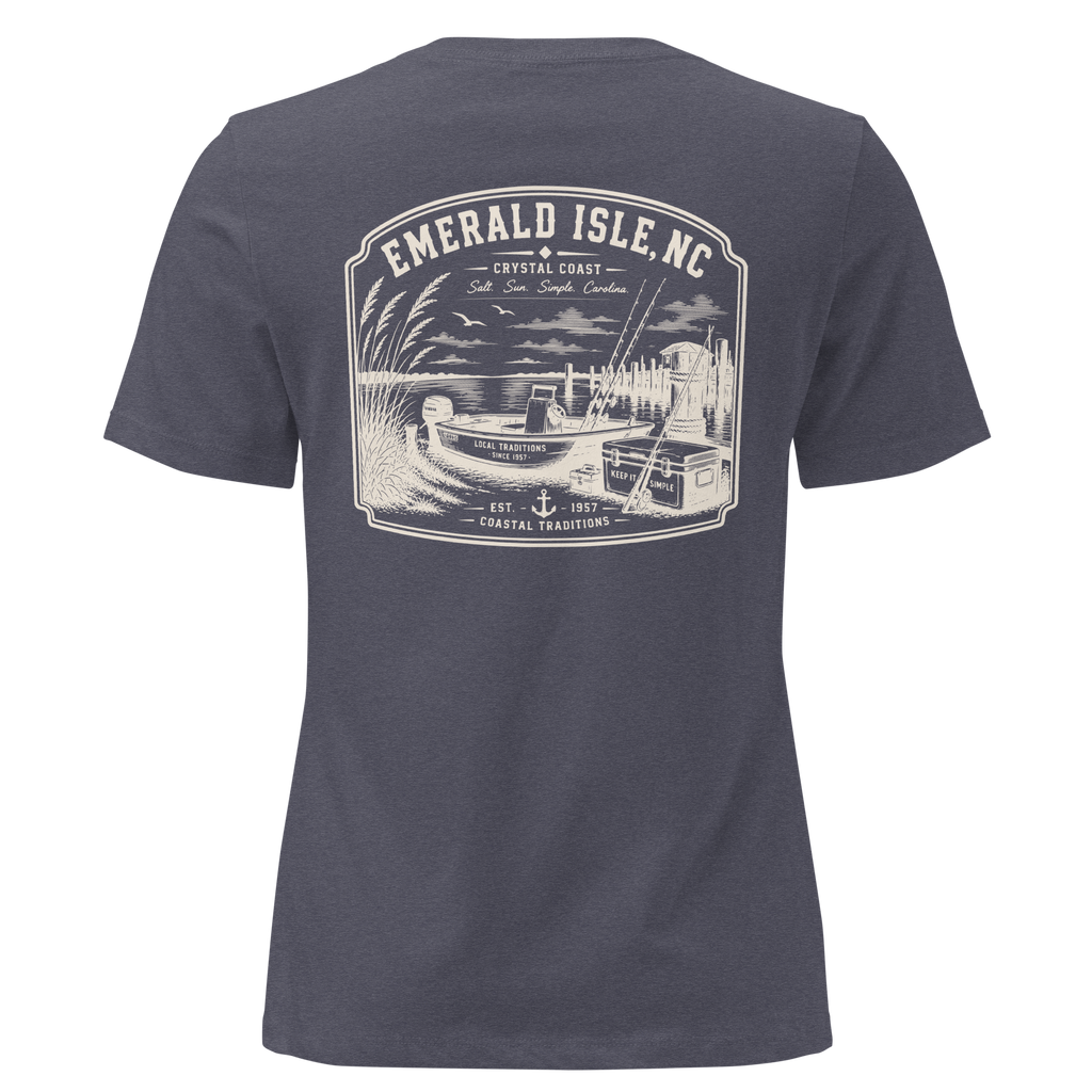 Emerald Isle NC - Salt, Sun, Simple - Women's Relaxed T-Shirt
