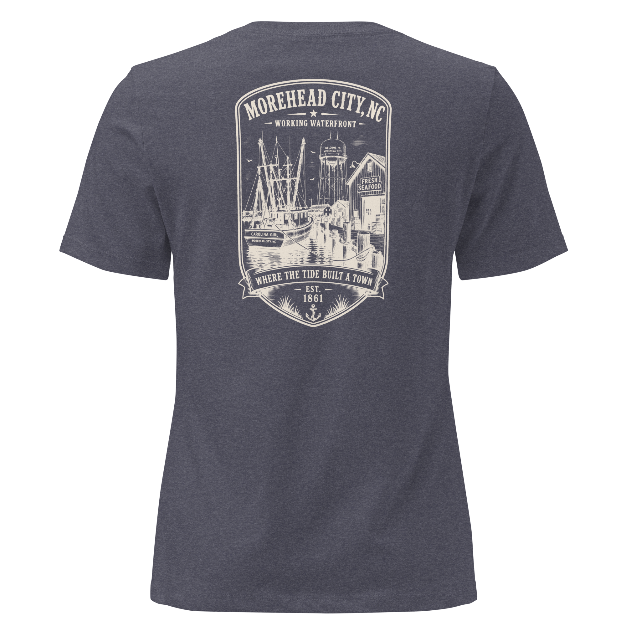 Morehead City, NC - Historic Waterfront - Women's Relaxed T-Shirt