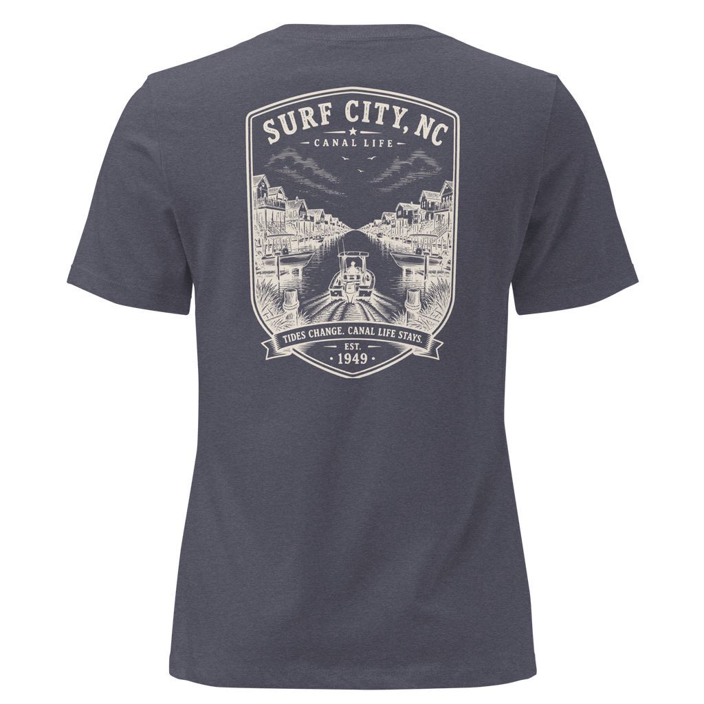 Surf City, NC - Canal Life - Women's Relaxed T-Shirt