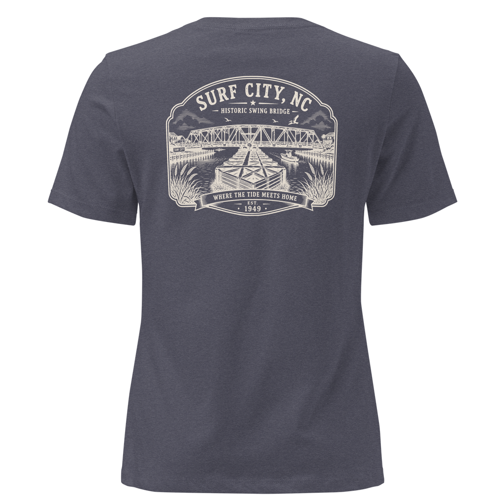 Surf City, NC - Swing Bridge - Women's Relaxed T-Shirt