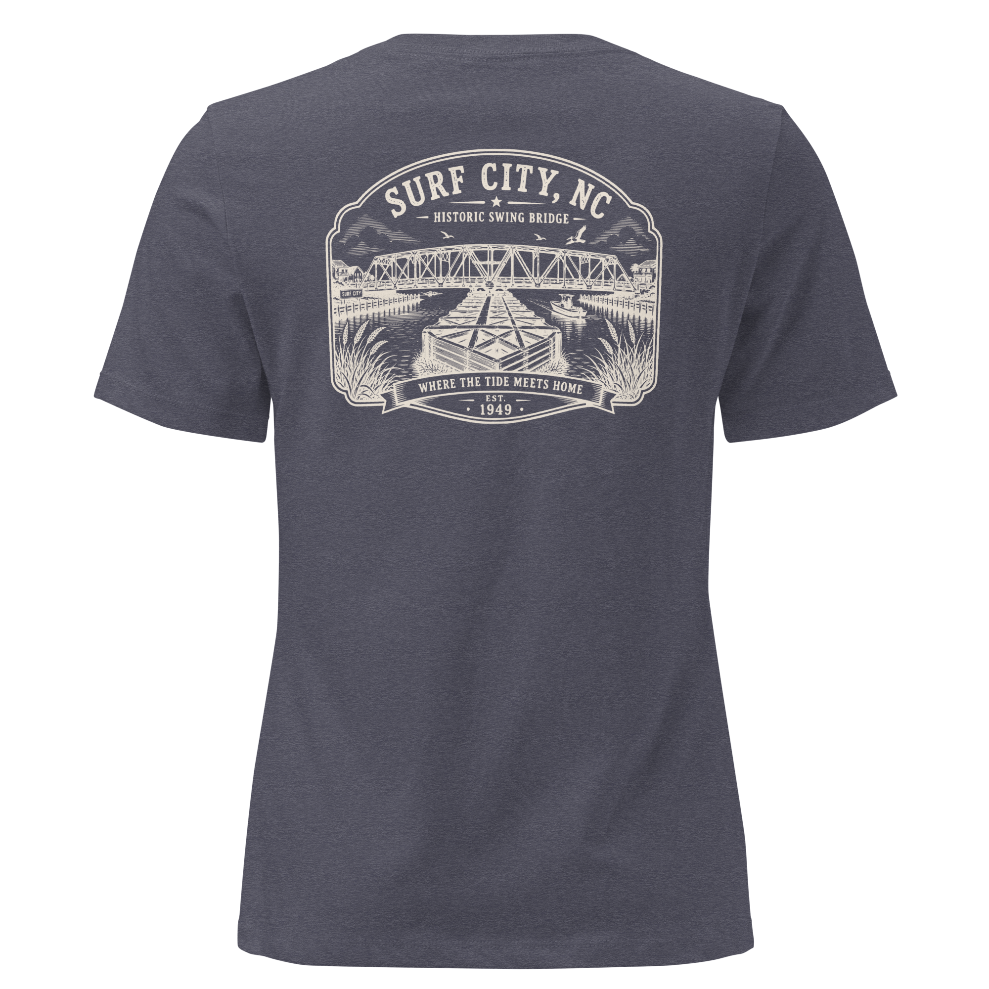 Surf City, NC - Swing Bridge - Women's Relaxed T-Shirt
