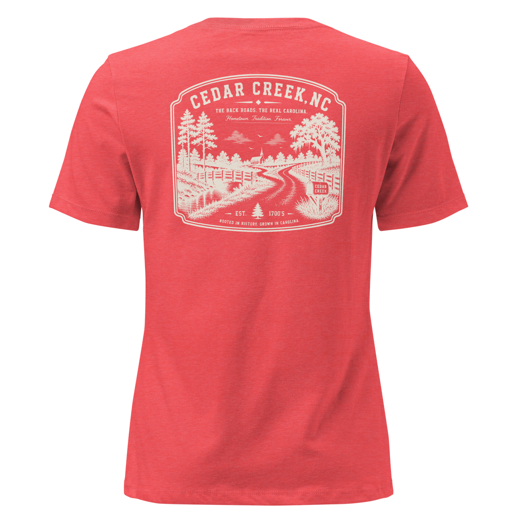 Cedar Creek, NC - The Back Roads - Women's Relaxed T-Shirt
