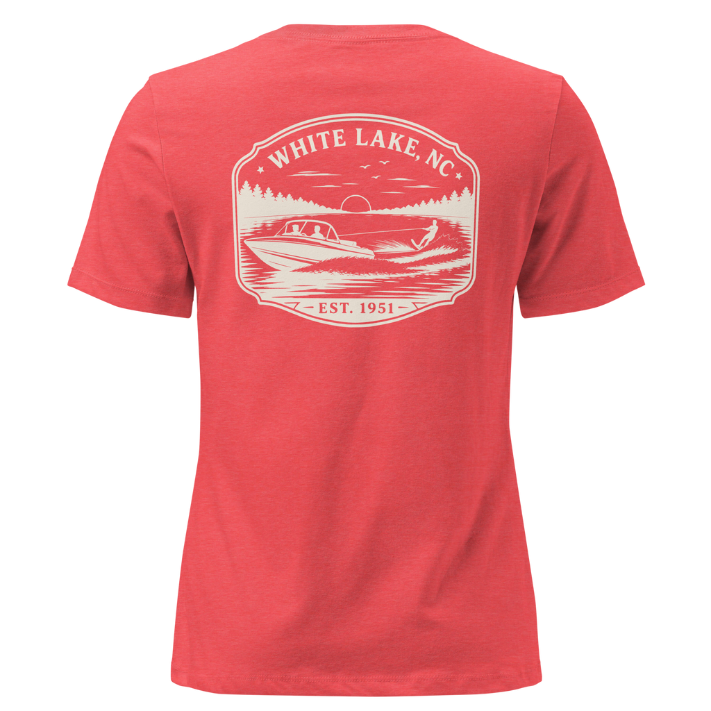 White Lake NC - Boat Fun- Women's Relaxed T-Shirt