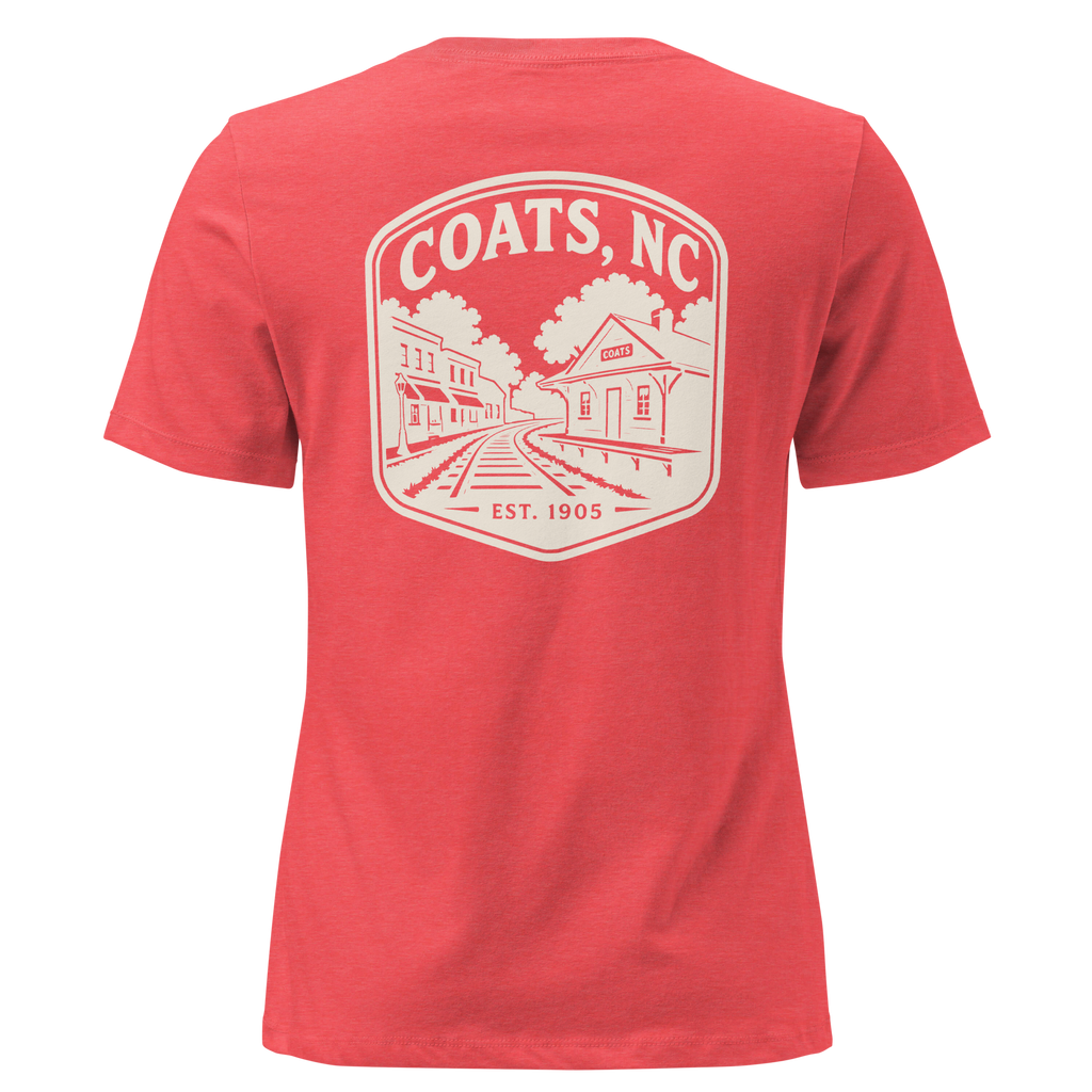 Coats NC - Railroad Town- Women's Relaxed T-Shirt