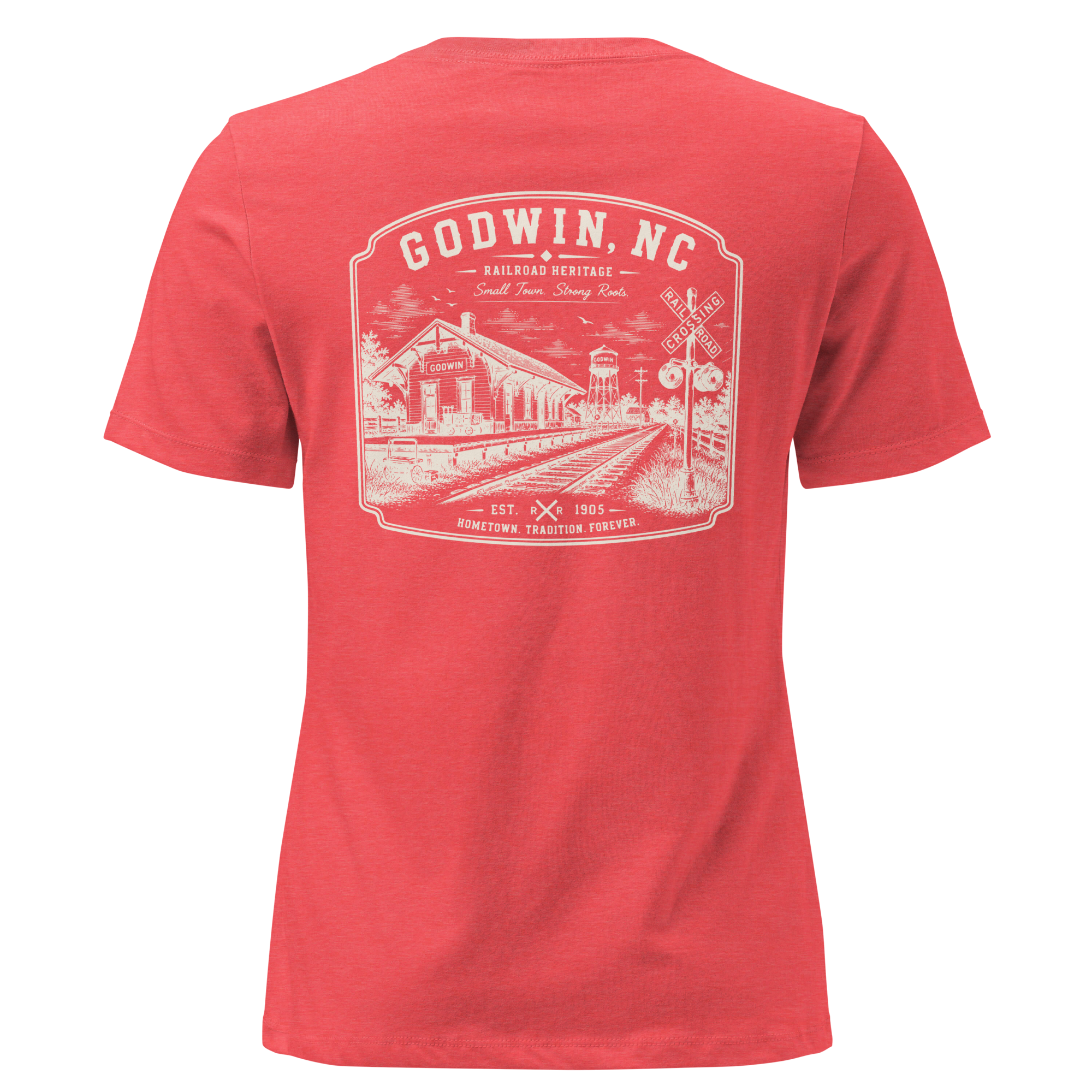 Godwin NC - Railroad Town- Women's Relaxed T-Shirt