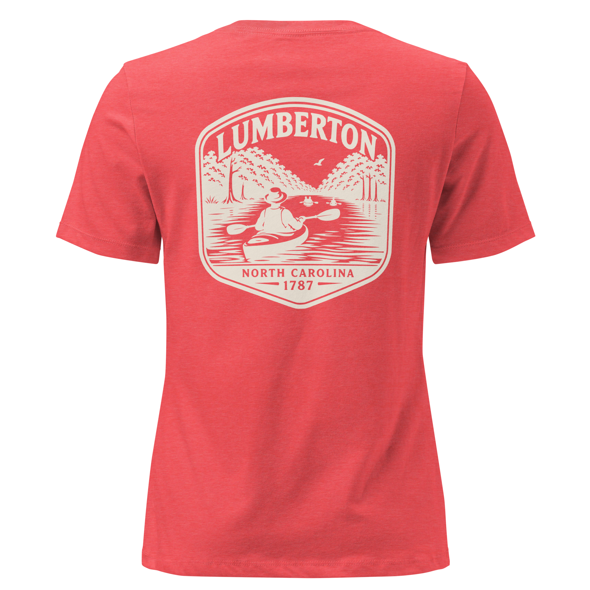 Lumberton NC - Kayak on River- Women's Relaxed T-Shirt