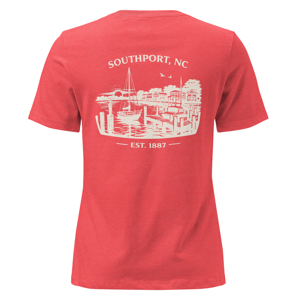 Southport NC - Waterfront- Women's Relaxed T-Shirt