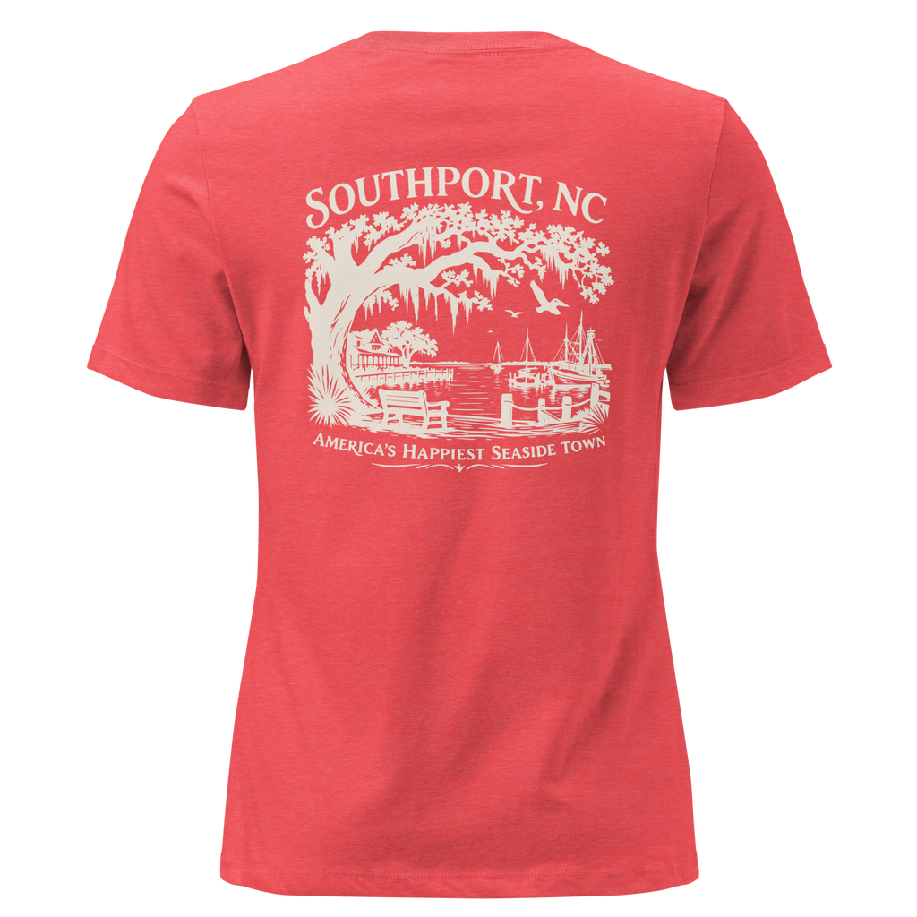 Southport NC - Happy Seaside Town- Women's Relaxed T-Shirt