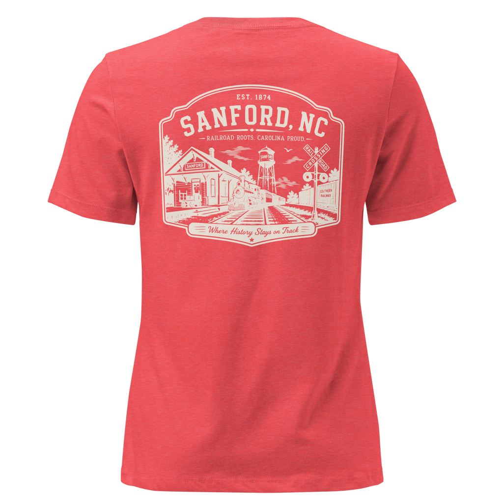 Sanford NC - Railroad Roots - Women's Relaxed T-Shirt