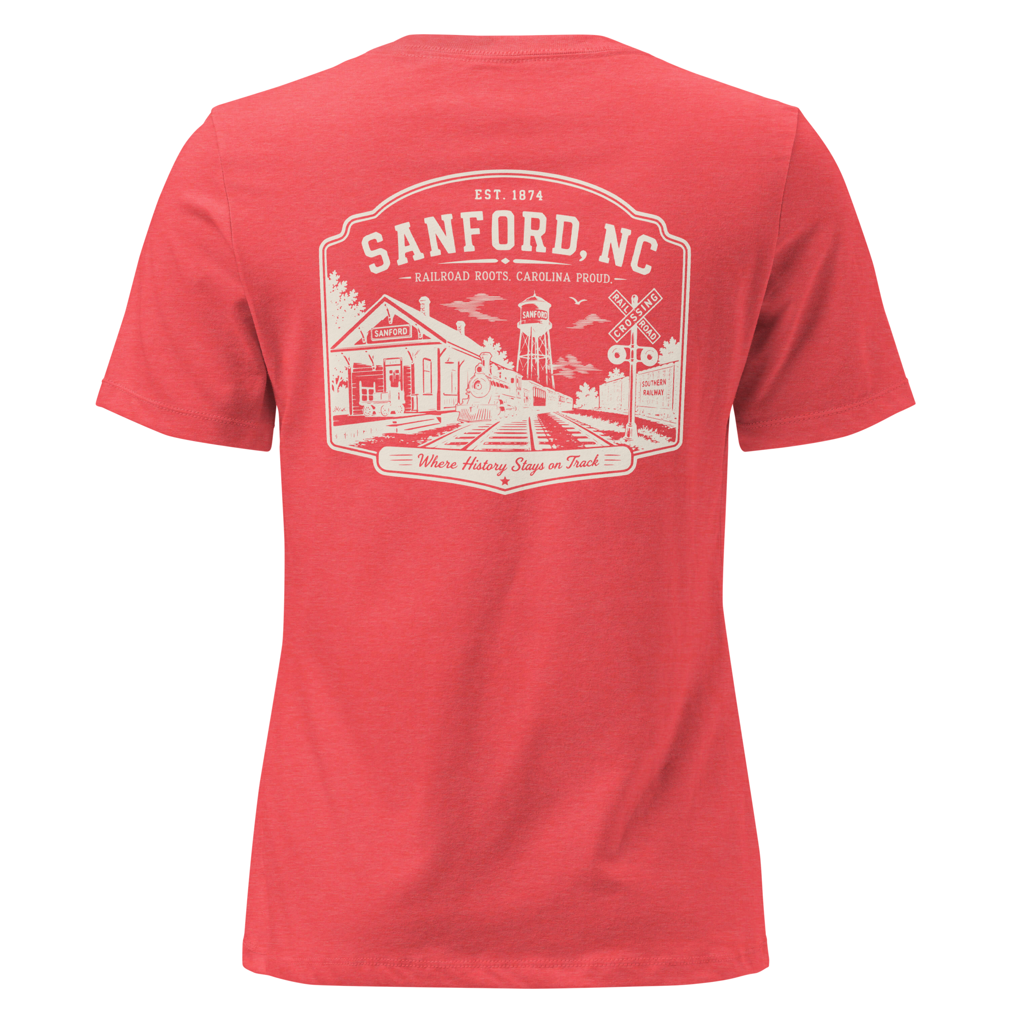 Sanford NC - Railroad Roots - Women's Relaxed T-Shirt