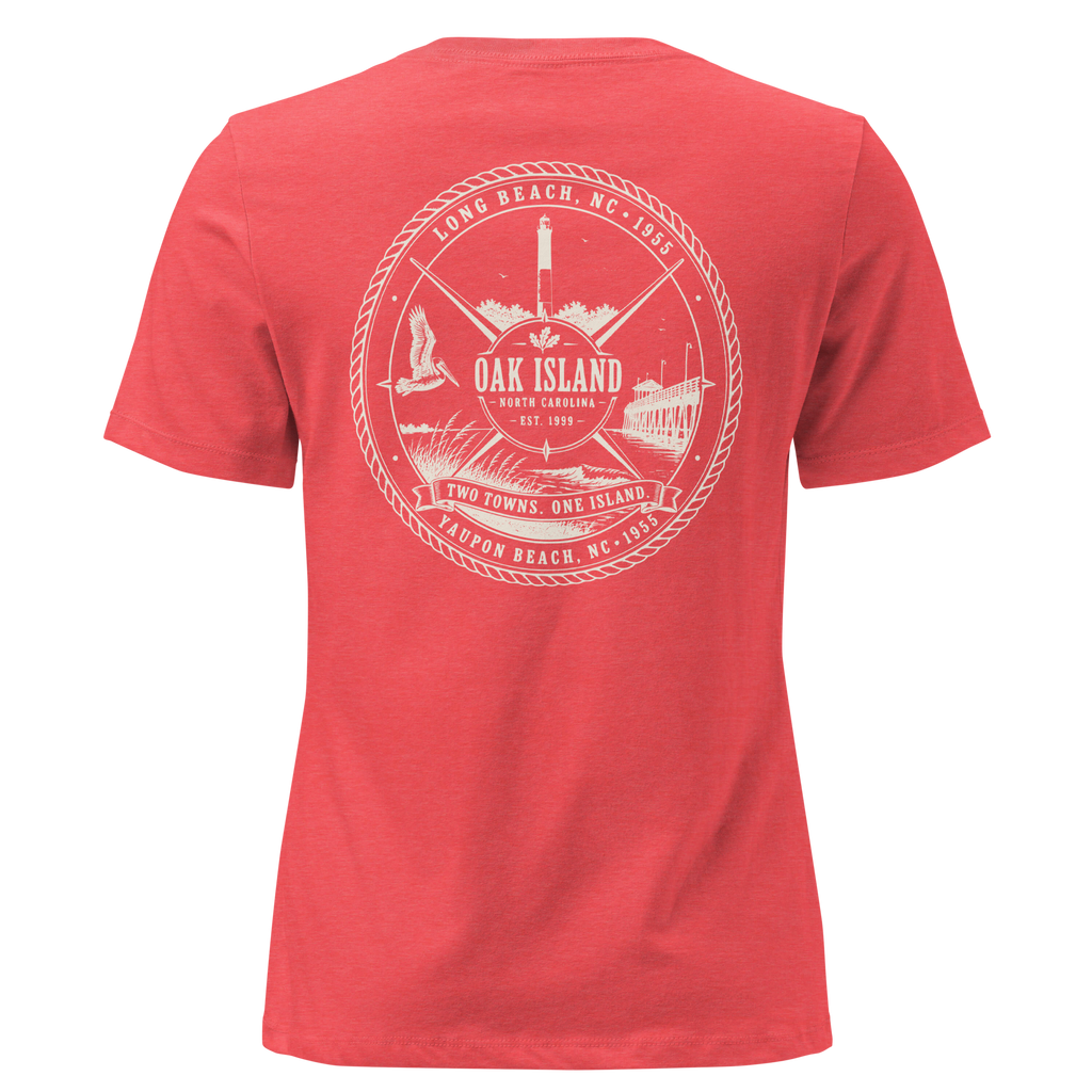 Oak Island, NC - Two Towns, One Island - Women's Relaxed T-Shirt