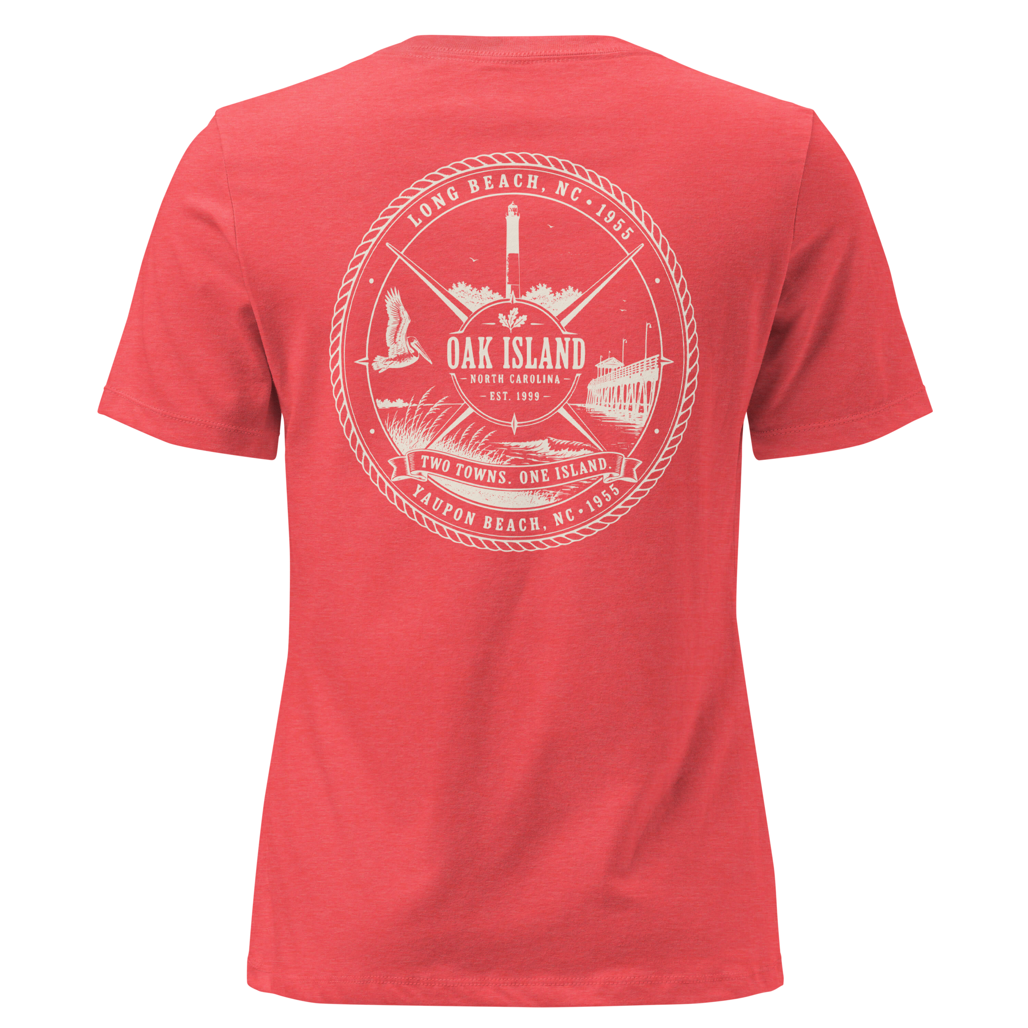 Oak Island, NC - Two Towns, One Island - Women's Relaxed T-Shirt