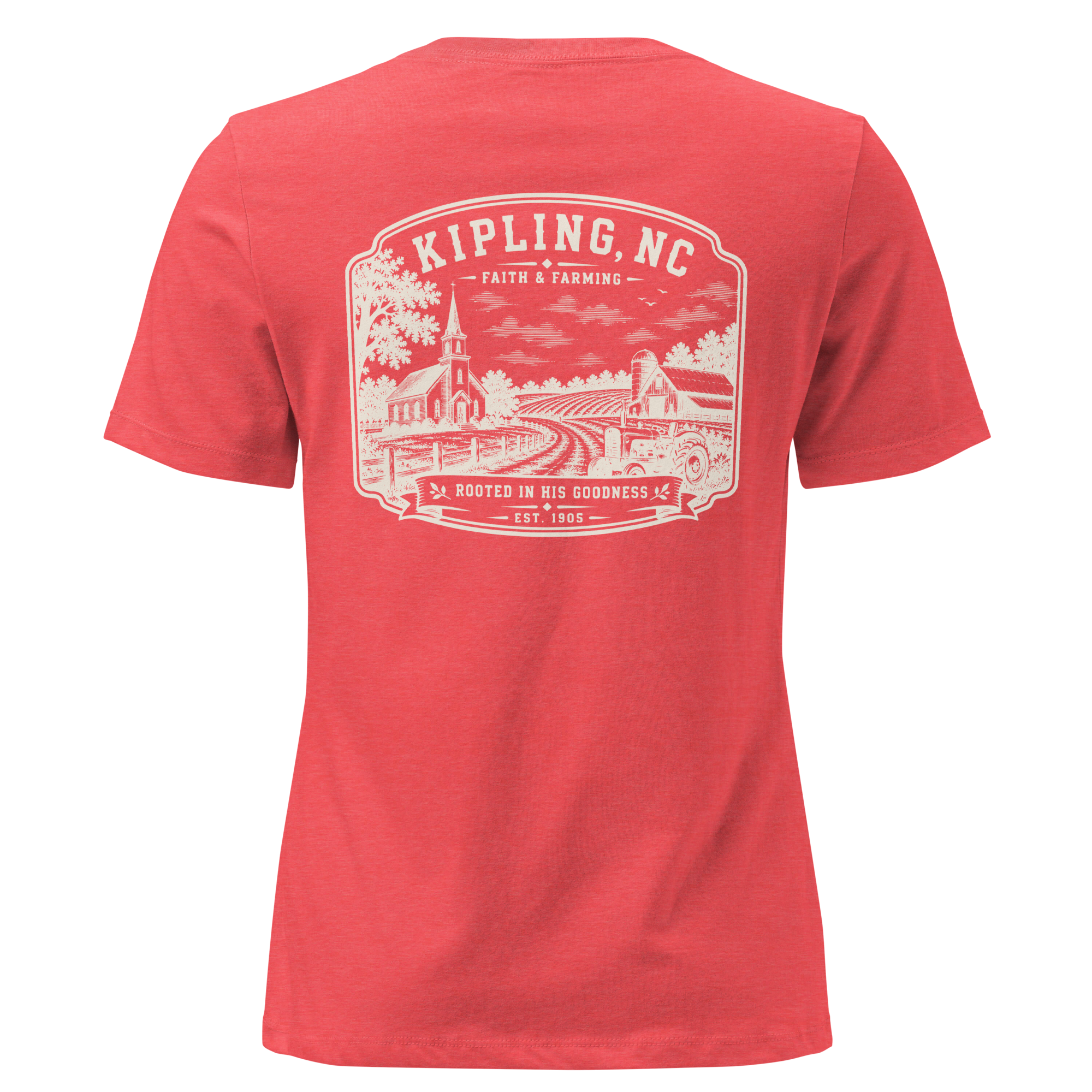 Kipling, NC - Faith & Farming - Women's Relaxed T-Shirt