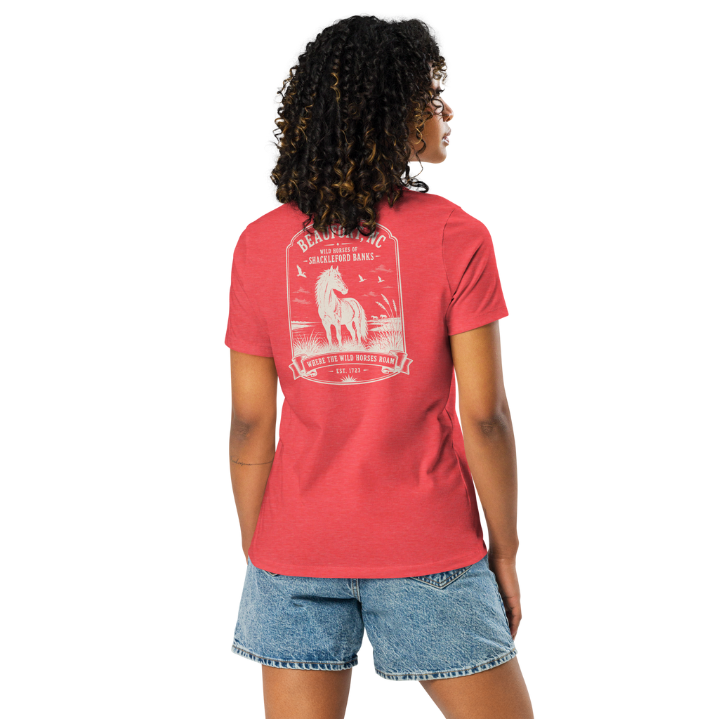 Beaufort, NC - Wild Horses of Shackleford Banks - Women's Relaxed T-Shirt