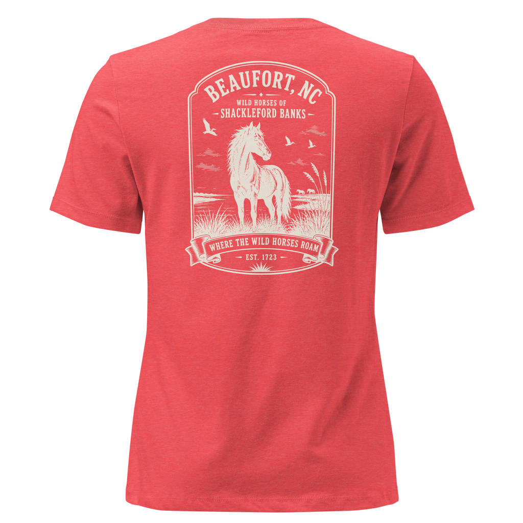 Beaufort, NC - Wild Horses of Shackleford Banks - Women's Relaxed T-Shirt