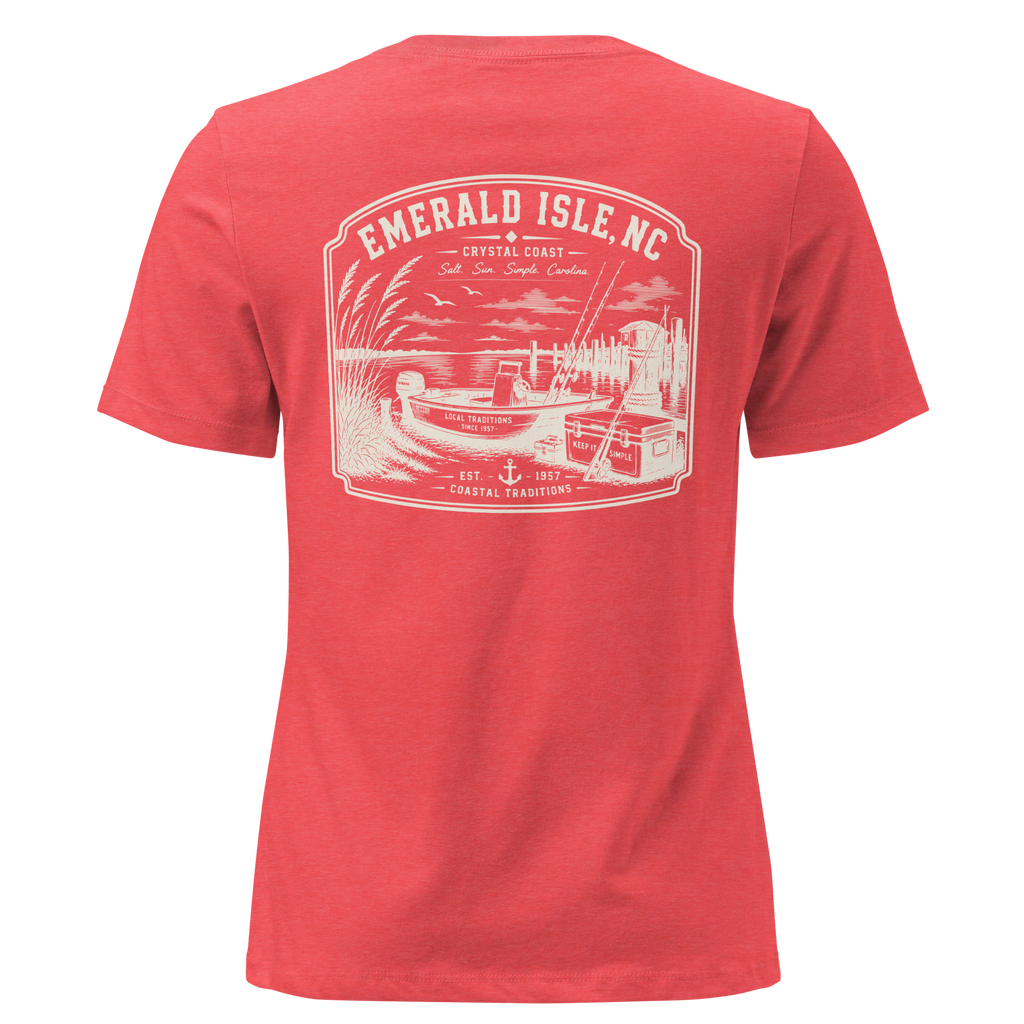 Emerald Isle NC - Salt, Sun, Simple - Women's Relaxed T-Shirt