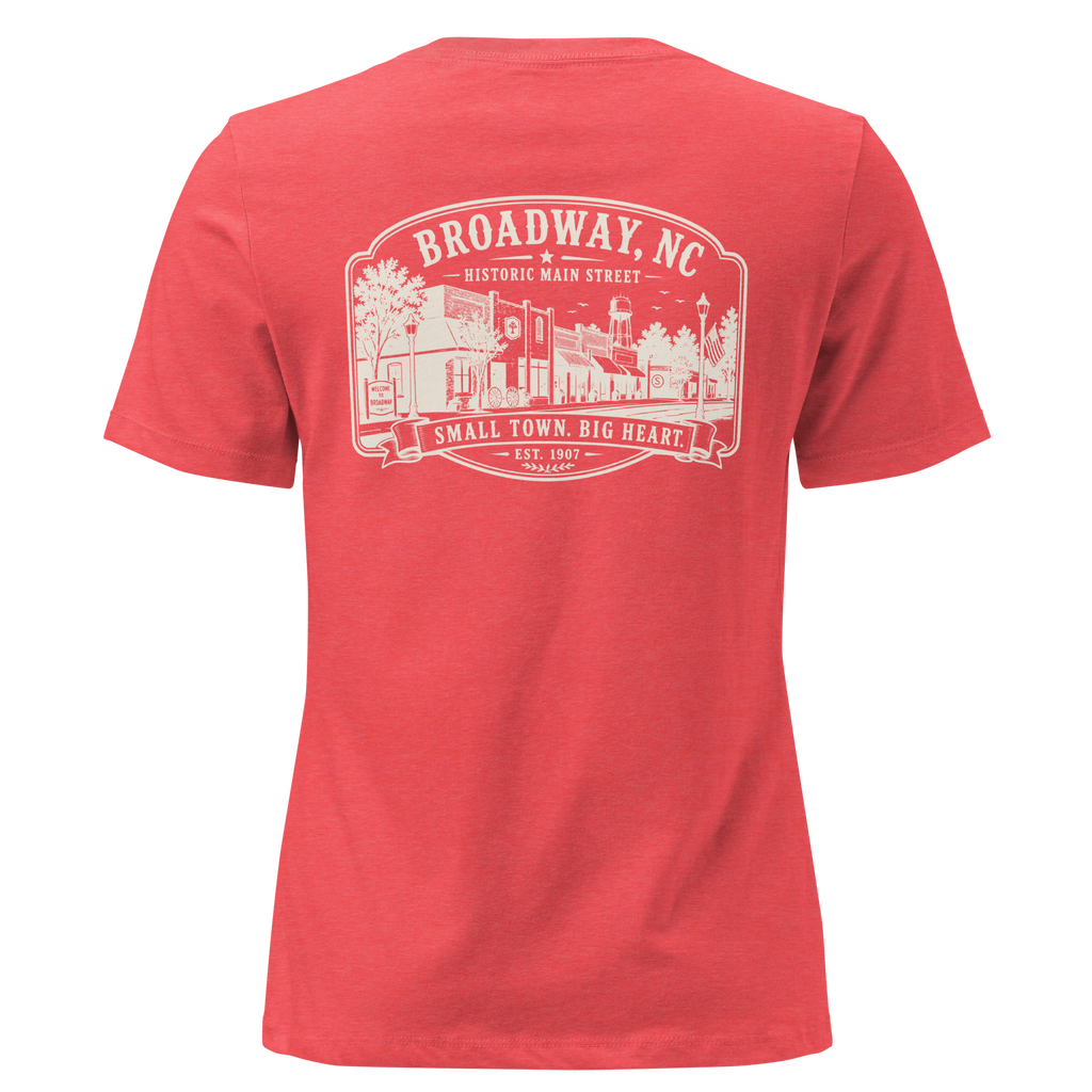 Broadway, NC - Main Street - Women's Relaxed T-Shirt