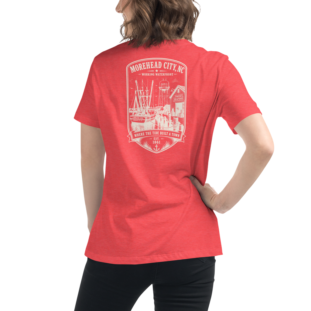 Morehead City, NC - Historic Waterfront - Women's Relaxed T-Shirt