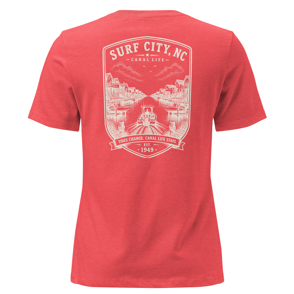 Surf City, NC - Canal Life - Women's Relaxed T-Shirt