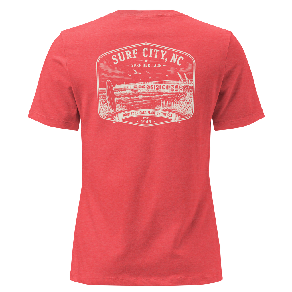 Surf City, NC - Surf Heritage - Women's Relaxed T-Shirt