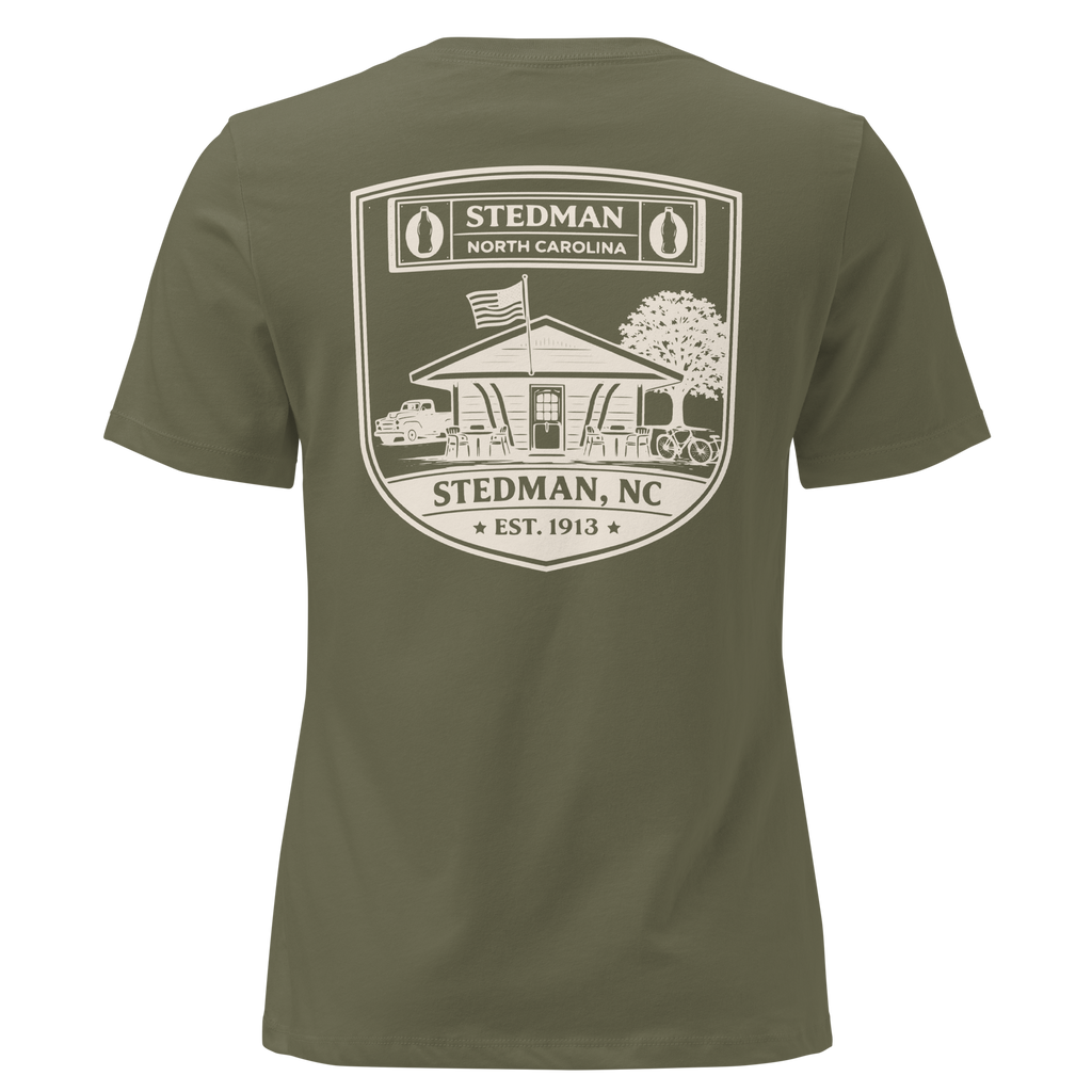 Stedman, NC - Stedman Soda Shop Badge- Women's Relaxed T-Shirt