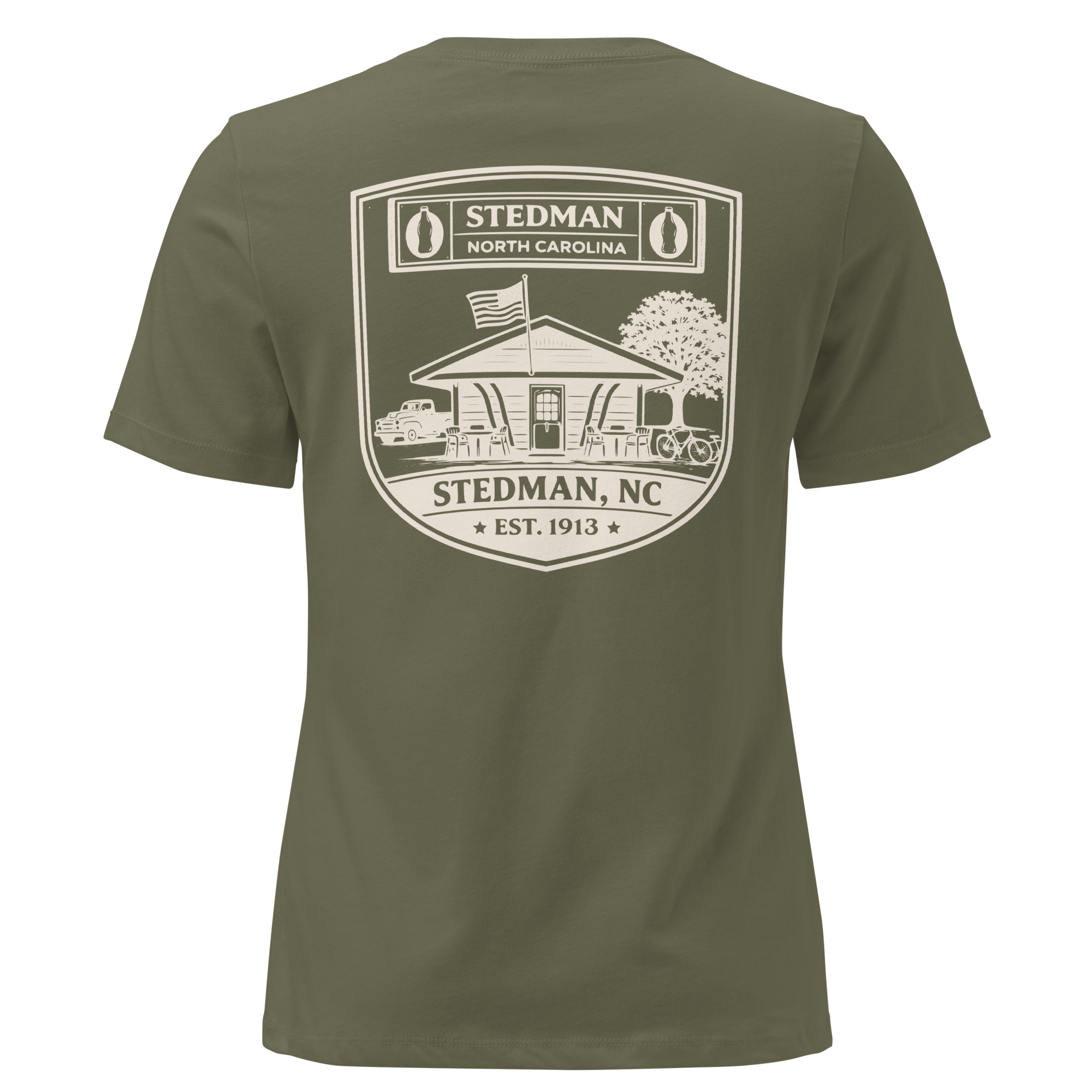 Stedman, NC - Stedman Soda Shop Badge- Women's Relaxed T-Shirt