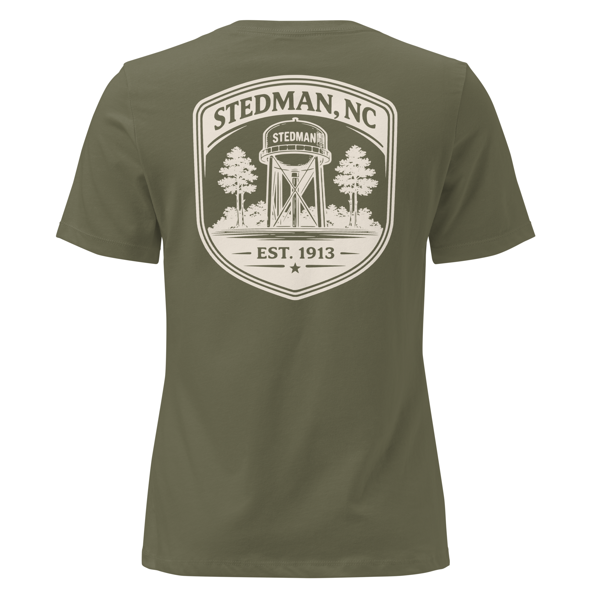 Stedman, NC - Stedman Water Tower Badge- Women's Relaxed T-Shirt