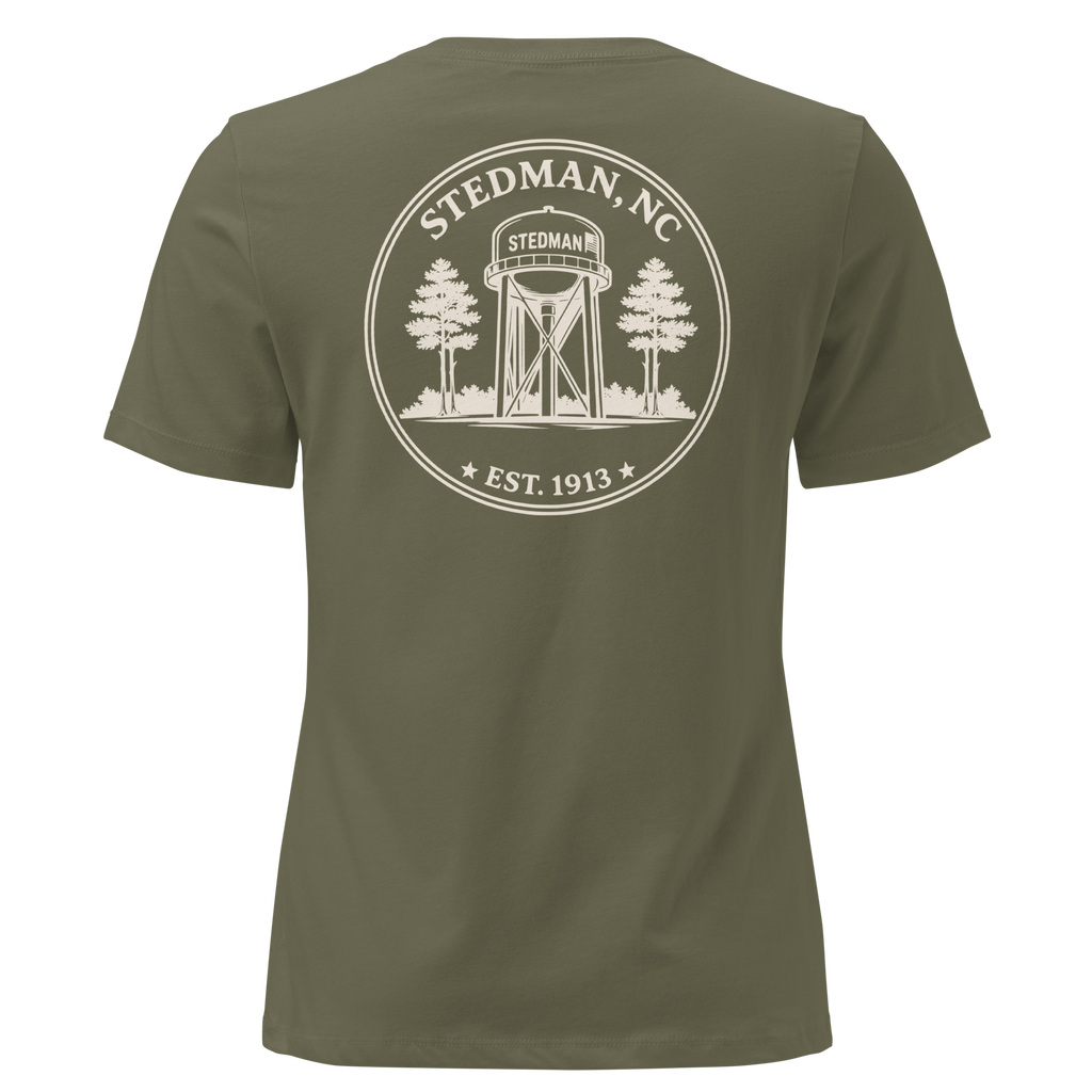 Stedman, NC - Stedman Water Tower Round Badge - Women's Relaxed T-Shirt