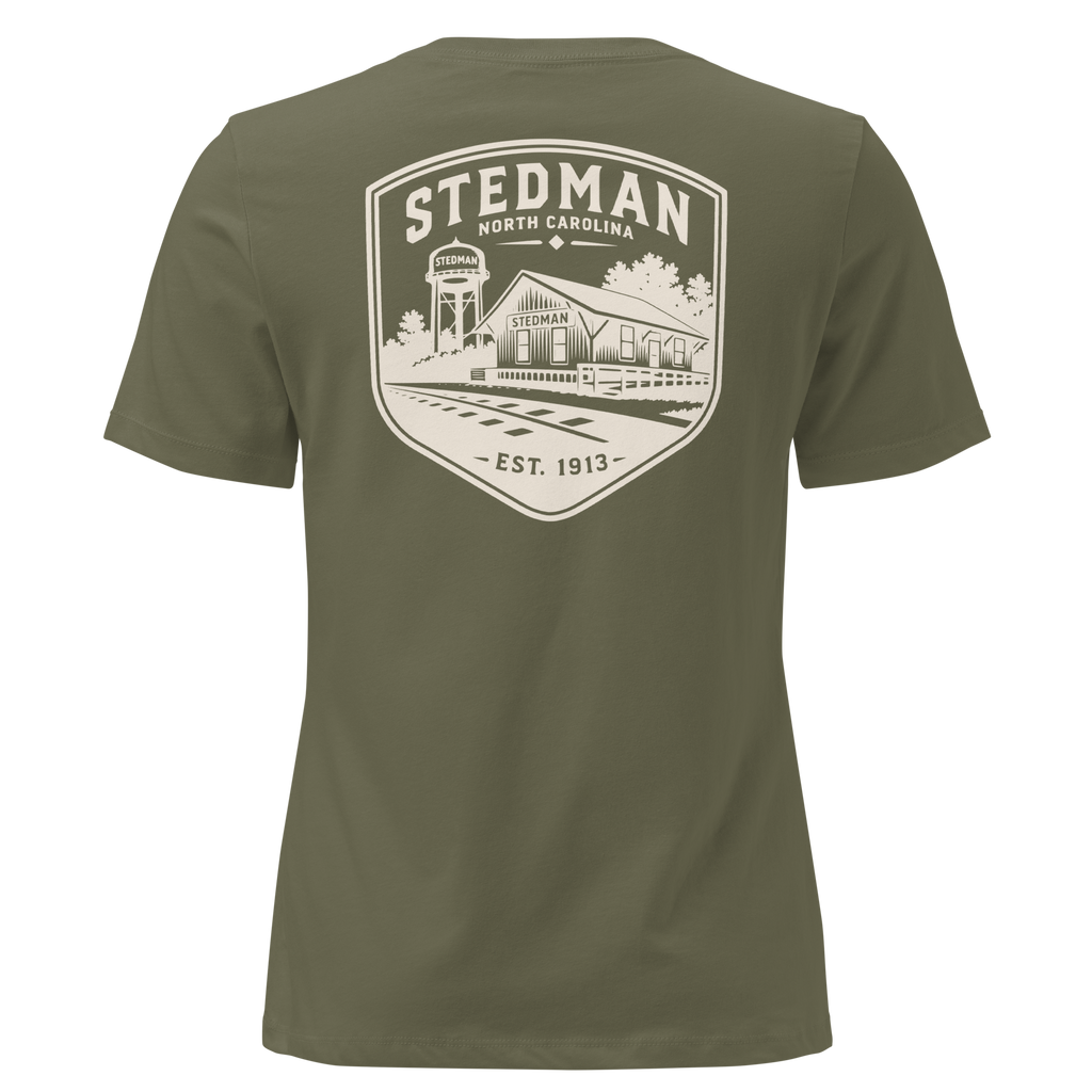 Stedman, NC - Stedman Train Depot Badge- Women's Relaxed T-Shirt