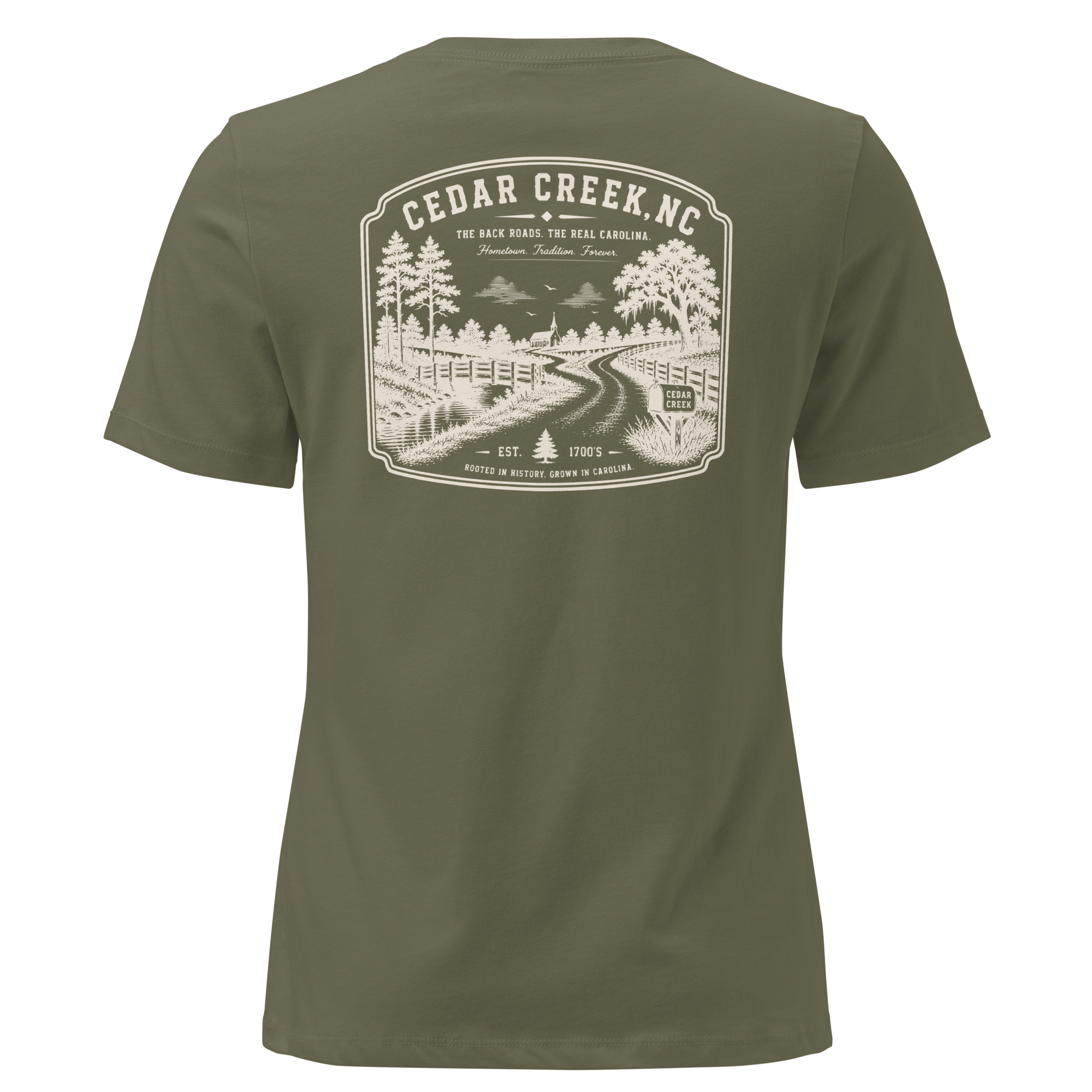 Cedar Creek, NC - The Back Roads - Women's Relaxed T-Shirt