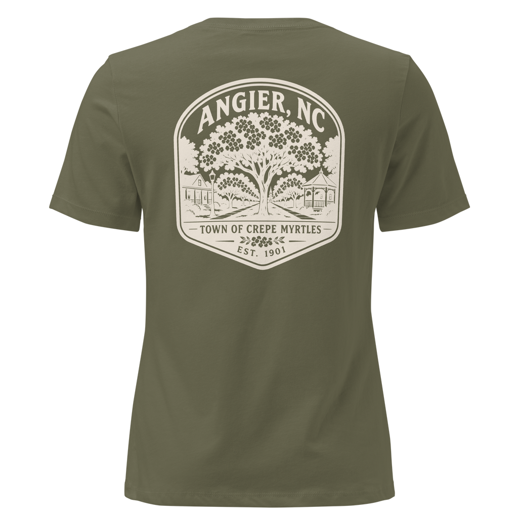 Angier NC - Street of Crepe Myrtles- Women's Relaxed T-Shirt